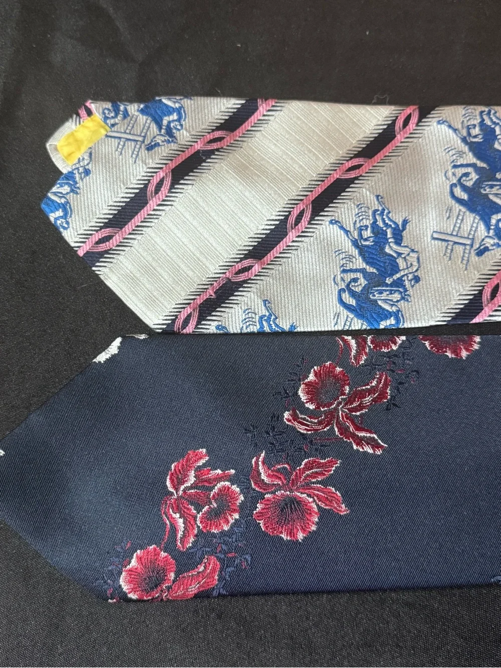Men's Floral and Patterned Ties - Blue and‎ Gray